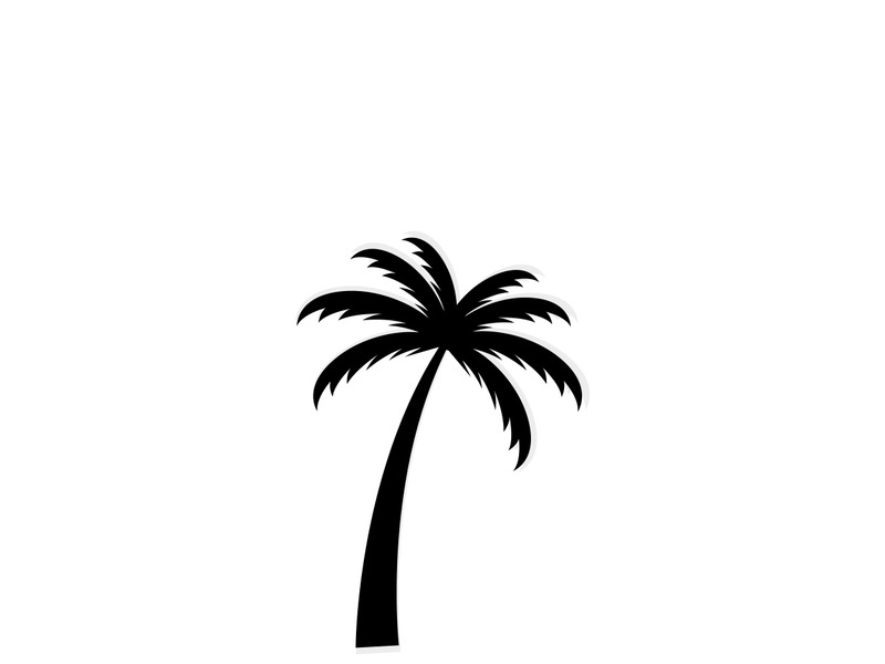 Palm tree summer logo design with creative ideas.