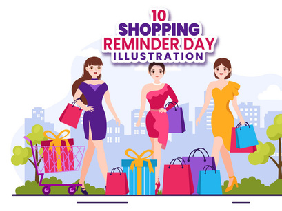 10 Shopping Reminder Day Illustration