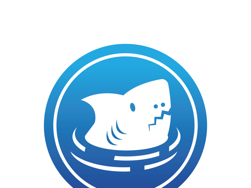 Shark illustration logo template vector