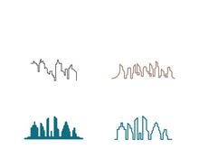 Modern city skyline icon silhouette vector illustration design