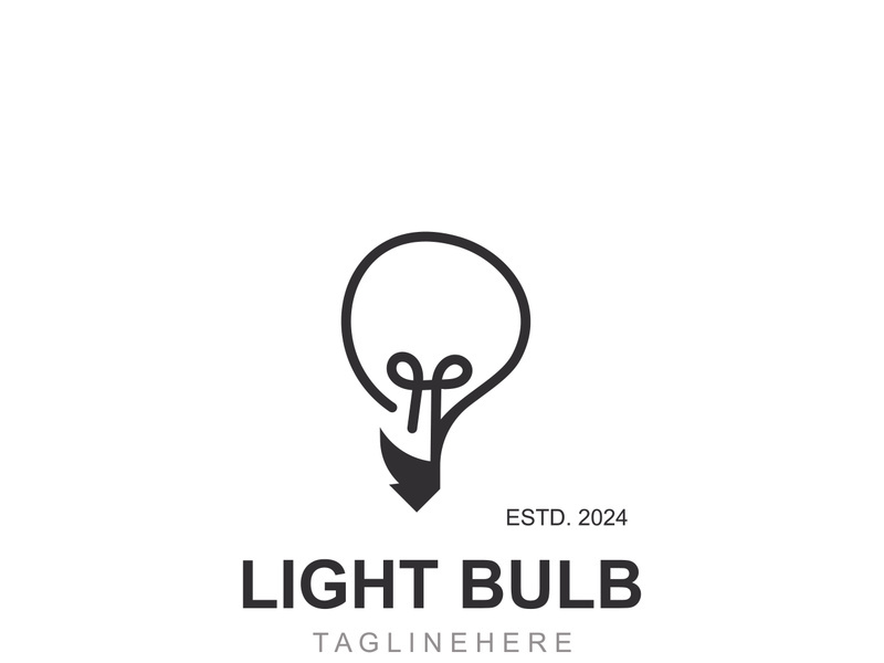 Light bulb creative lamp logo icon and business design bulb digital technology smart idea