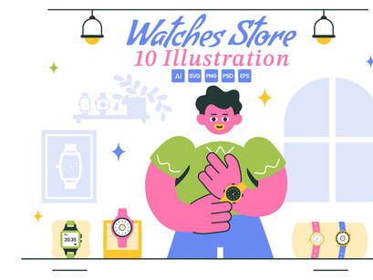 10 Watches Store Illustration