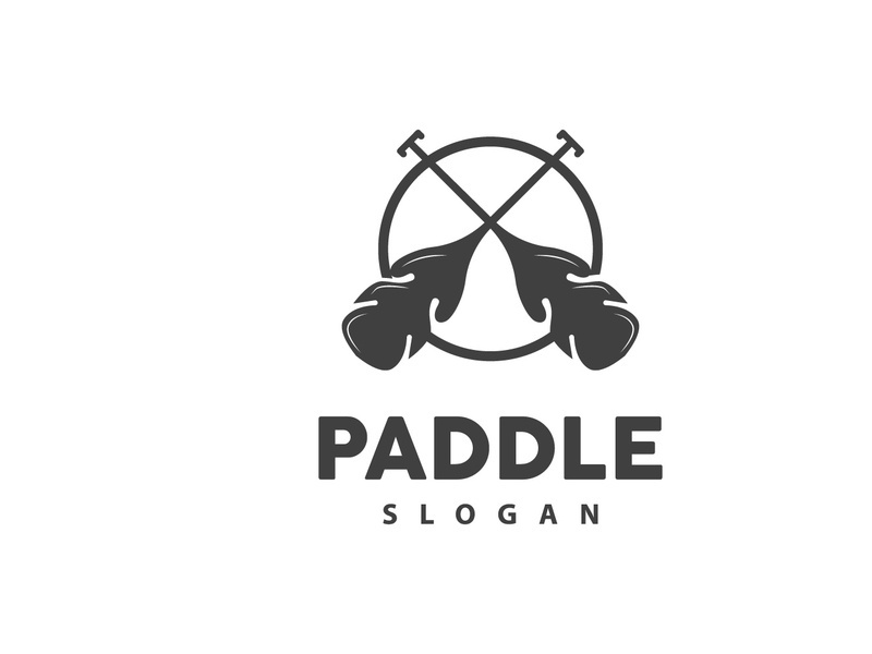 Paddle Logo, Boat Paddle Vector, Crossed Paddle Icon, Illustration Symbol Simple Design