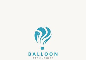 Air balloon logo creative design air transport symbol template simple illustration
