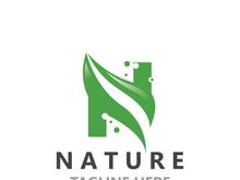Letter N nature ecology logo with leaves suitable for business garden template vector