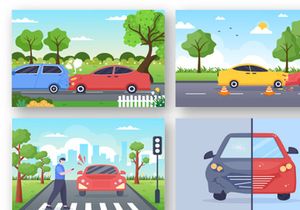 13 Car Accident and Windshield Replacement Illustration