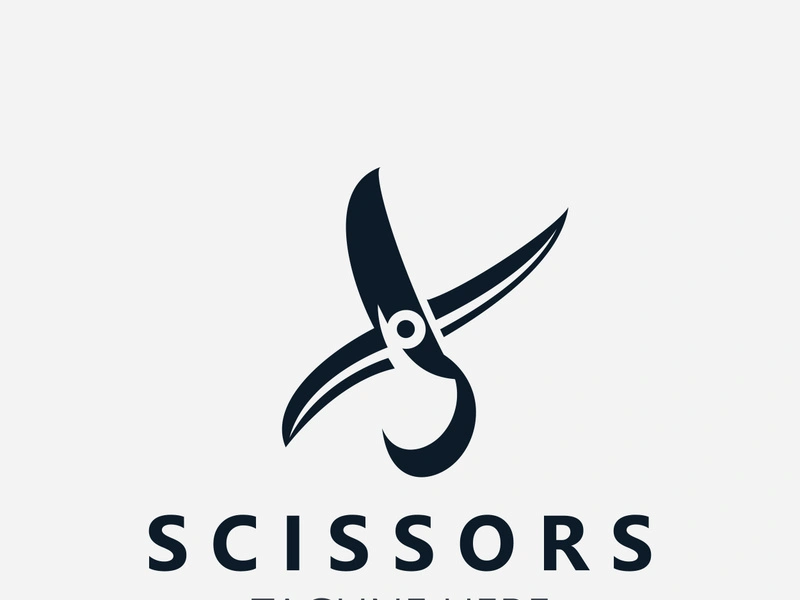 Scissors Logo Design Icon Template. Modern simple design. barbers tools and barbershop. Vector Illustration