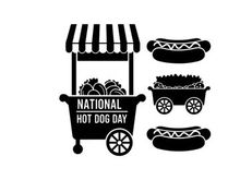 national hot dog day food cart vector illustration