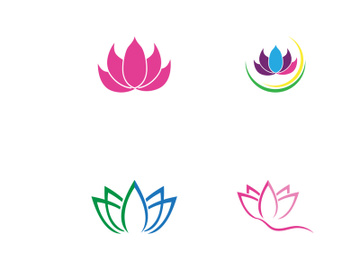 Modern colorful natural lotus flower logo design. preview picture