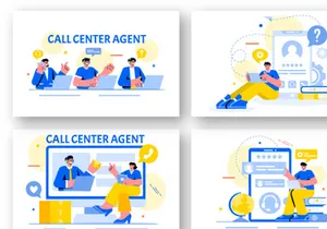 18 Call Center Agent Illustration