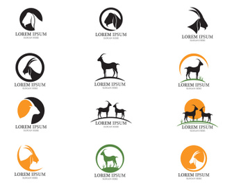 Goat head animal logo vector preview picture