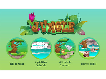 Jungle flat color vector conceptual infographic template preview picture