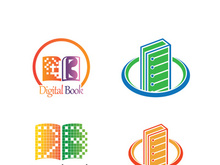 Digital book logo technology vector icon design