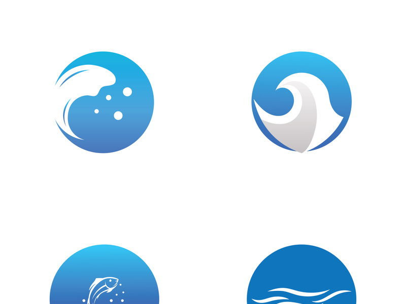 Ocean water wave wave logo design.