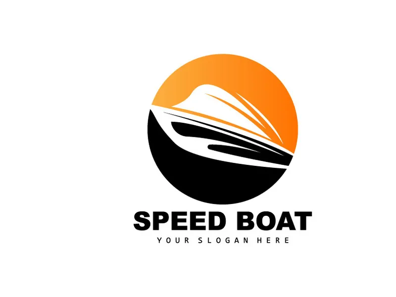 Speed Boat Logo, Fast Cargo Ship Vector, Sailboat, Design For Ship Manufacturing Company, Waterway Shipping, Marine Vehicles