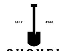 Shovel logo for agriculture, excavation,building, mining foundation. gardening vector set design with leaves