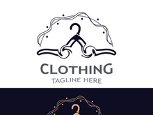 Clothing and Fashion logo design hanger concept, creative simple fashion shop business fashion vector beauty