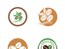 Coffee bean icon vector illustration template