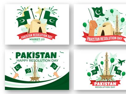 12 Pakistan Resolution Day Illustration
