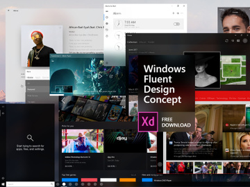 Windows Fluent Design Concept - Adobe XD Free Download preview picture
