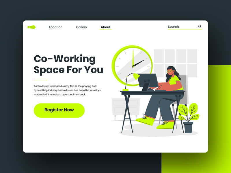 Work From Home Website Concept