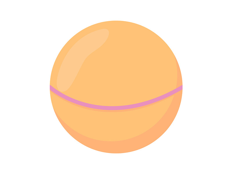 Orange ball semi flat color vector object