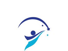 People star logo design to achieve a success or dream.
