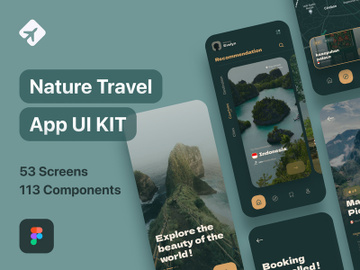Navel - Nature Travel Expedia App UI Kit preview picture