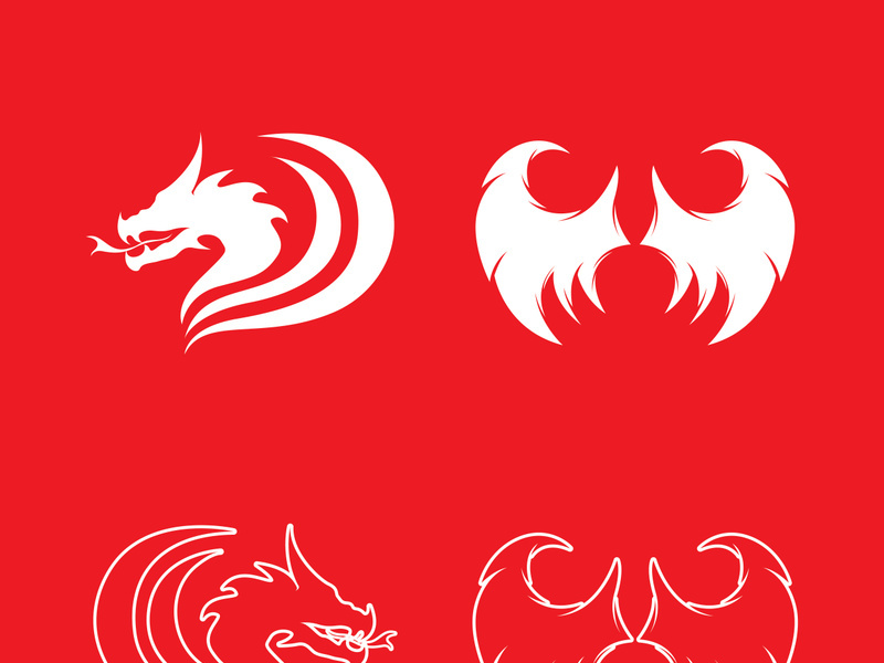 Dragon illustration icon design template vector