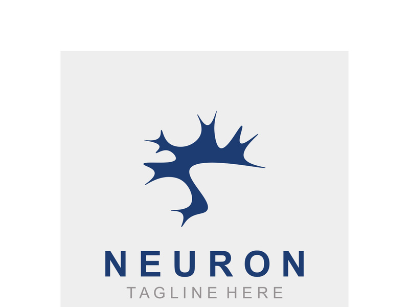 Neuron logo or nerve cell healthy abstract molecule illustration