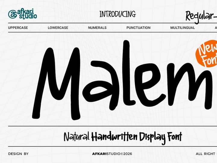 Malem - Natural Handwritten Display Font