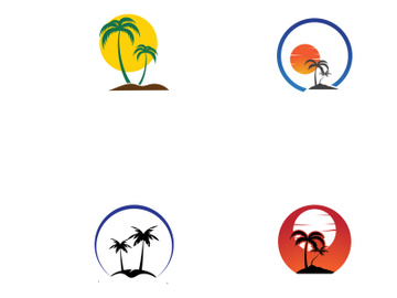 Natural palm tree logo preview picture