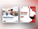 Exclusive Wine Shop Social Media Instagram Post Banner