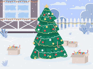 Christmas eve flat color vector illustration preview picture