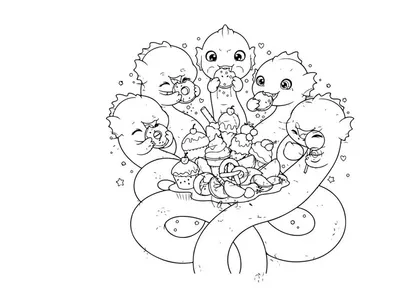 Cute baby animals with desserts vector illustration