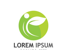 Natural green leaf logo.