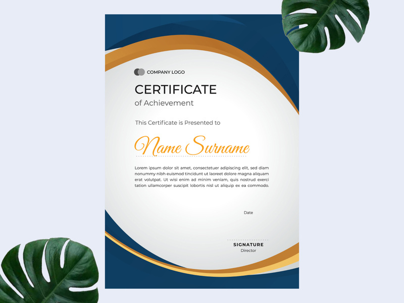 Modern certificate design template