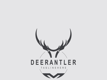 Deer antler logo for hunting and adventure community in nature simple and elegant symbol preview picture