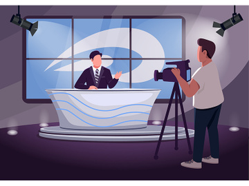 News production flat color vector illustration preview picture