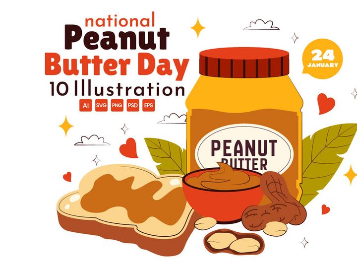 10 National Peanut Butter Day Illustration