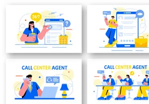 18 Call Center Agent Illustration