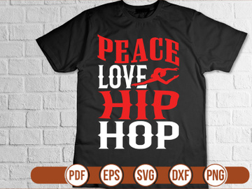 peace love hip hop t shirt Design preview picture