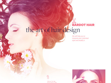 Bardot Hair Design Premium PSD Template (Landing Page) preview picture