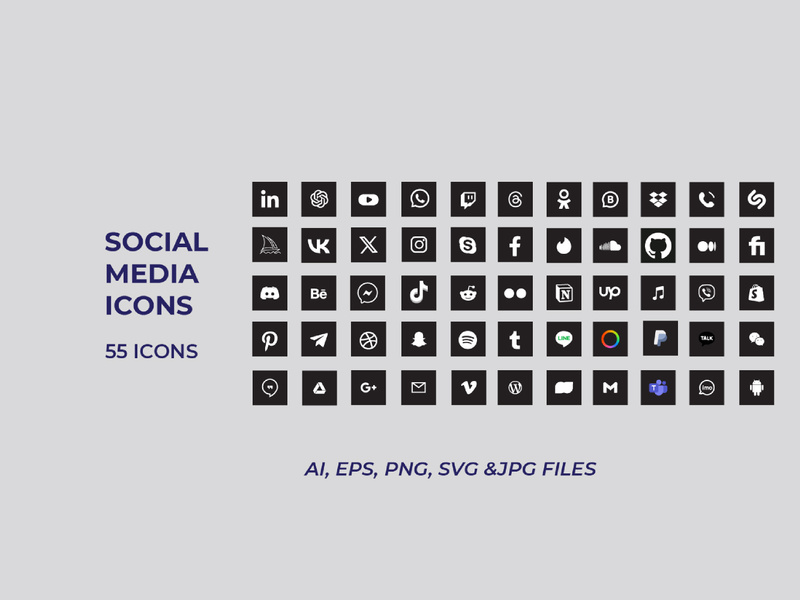 Popular social media icons