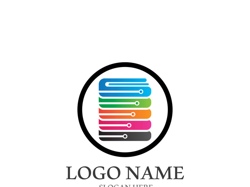 Digital book logo technology vector icon design