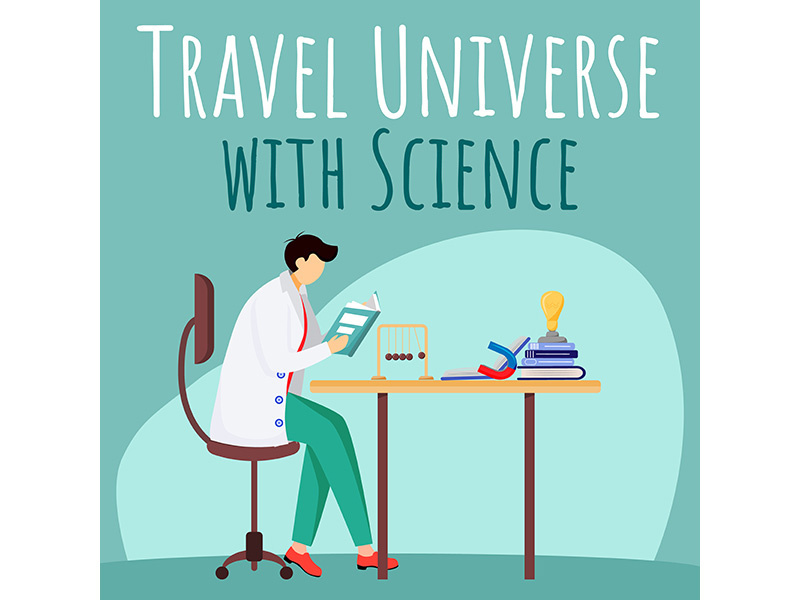 Travel universe with science social media post mockup