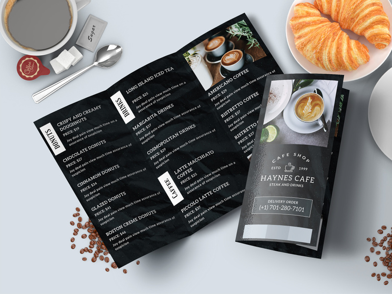 Coffee Restaurantd Menu Trifold