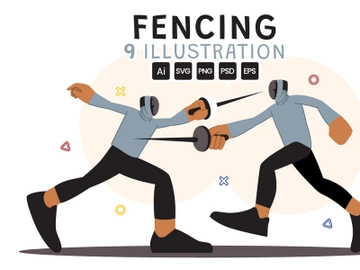 9 Fencing Player Sport Illustration preview picture