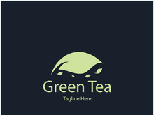 Tea cup logo vector design.Green tea vector logo template.