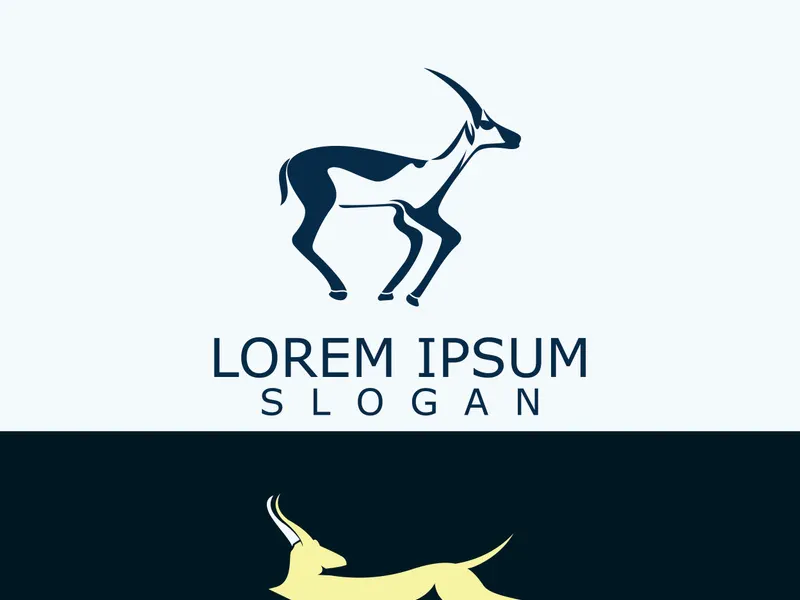 Antelope animal logo icon design animal simple illustration